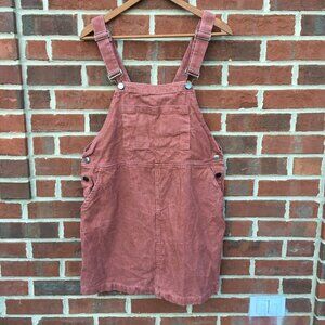 Listicle Corduroy Jumper Dress Womens Large Rust Red Cottagecore